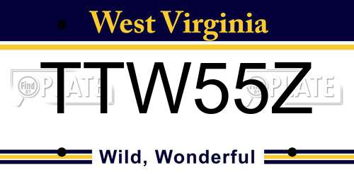 TTW55Z West Virginia License Plate