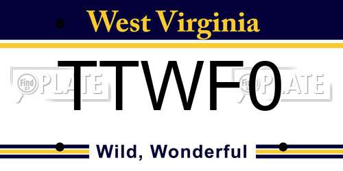 TTWF0 West Virginia License Plate