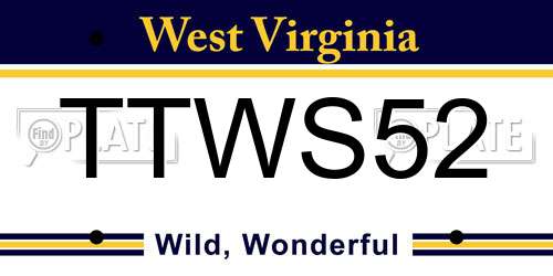 TTWS52 West Virginia License Plate