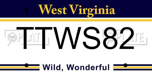 TTWS82 West Virginia License Plate