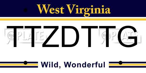 TTZDTTG West Virginia License Plate
