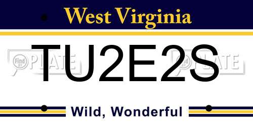 TU2E2S West Virginia License Plate