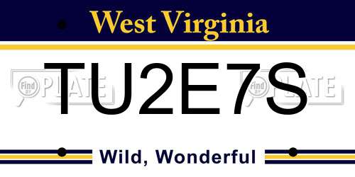 TU2E7S West Virginia License Plate