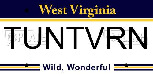 TUNTVRN West Virginia License Plate