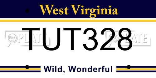 TUT328 West Virginia License Plate
