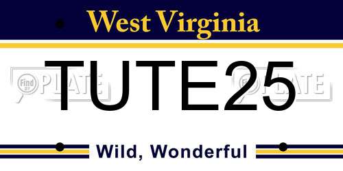 TUTE25 West Virginia License Plate