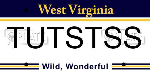 TUTSTSS West Virginia License Plate
