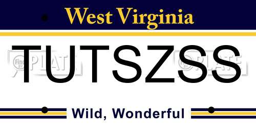 TUTSZSS West Virginia License Plate