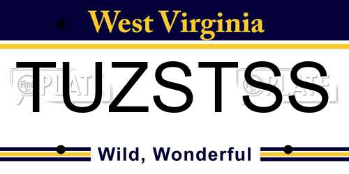 TUZSTSS West Virginia License Plate