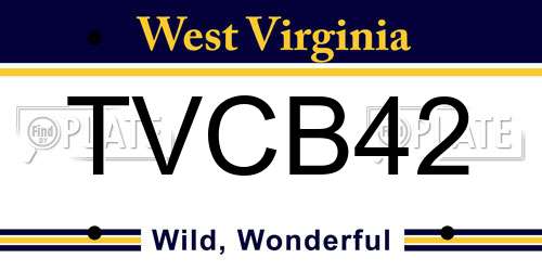 TVCB42 West Virginia License Plate