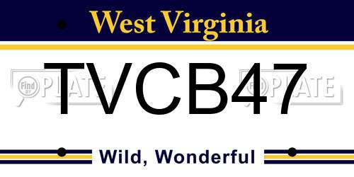TVCB47 West Virginia License Plate