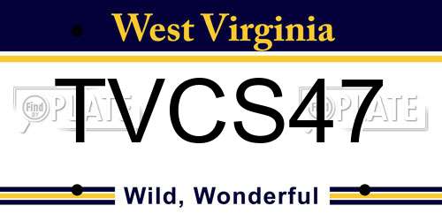 TVCS47 West Virginia License Plate