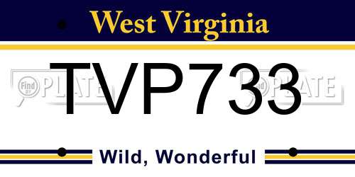 TVP733 West Virginia License Plate