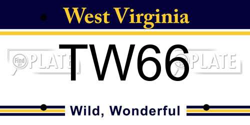 TW66 West Virginia License Plate