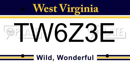 TW6Z3E West Virginia License Plate
