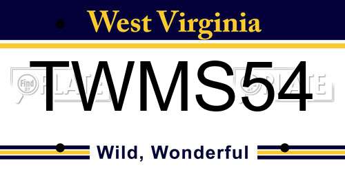 TWMS54 West Virginia License Plate