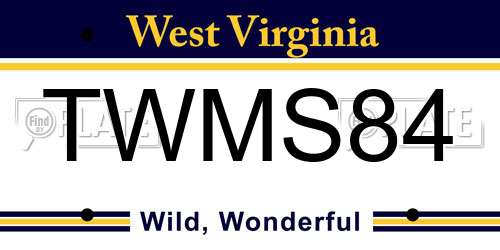 TWMS84 West Virginia License Plate