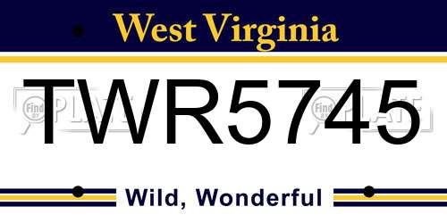 TWR5745 West Virginia License Plate
