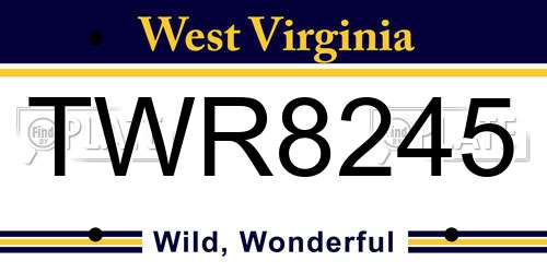 TWR8245 West Virginia License Plate