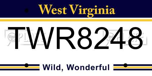 TWR8248 West Virginia License Plate