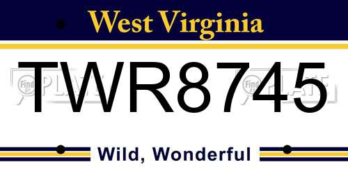 TWR8745 West Virginia License Plate