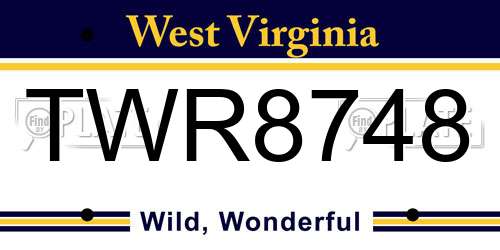 TWR8748 West Virginia License Plate