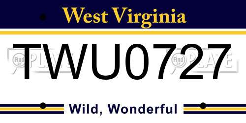 TWU0727 West Virginia License Plate