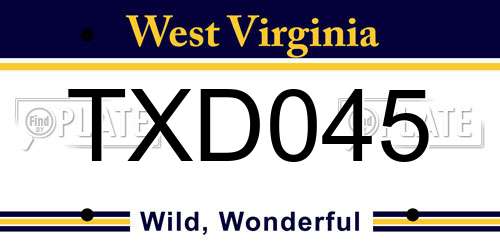 TXD045 West Virginia License Plate
