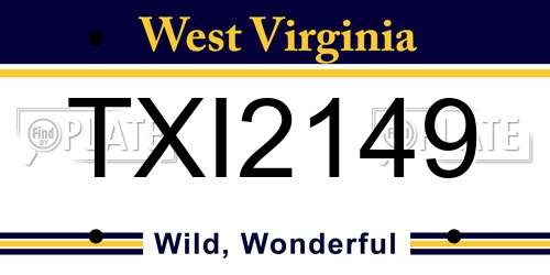 TXI2149 West Virginia License Plate