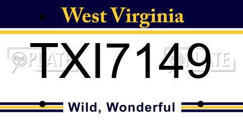 TXI7149 West Virginia License Plate
