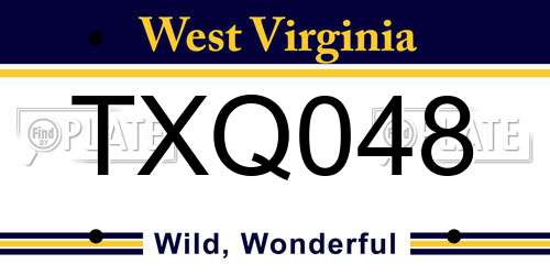 TXQ048 West Virginia License Plate