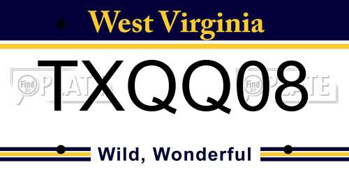 TXQQ08 West Virginia License Plate