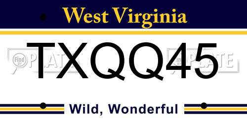 TXQQ45 West Virginia License Plate
