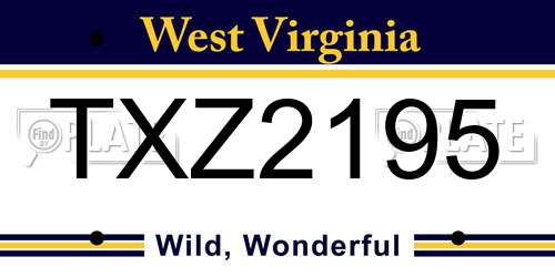 TXZ2195 West Virginia License Plate