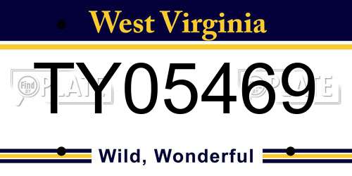 TY05469 West Virginia License Plate