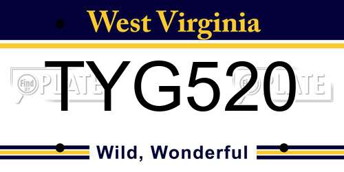 TYG520 West Virginia License Plate