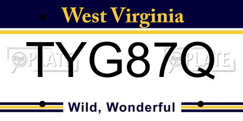 TYG87Q West Virginia License Plate