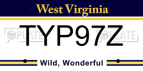 TYP97Z West Virginia License Plate