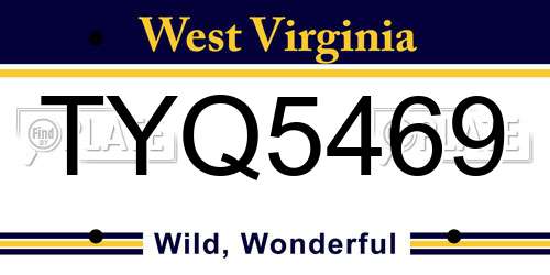 TYQ5469 West Virginia License Plate