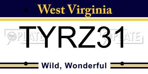 TYRZ31 West Virginia License Plate