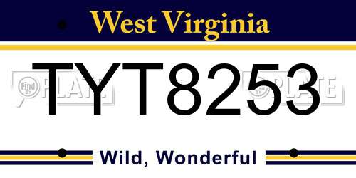 TYT8253 West Virginia License Plate