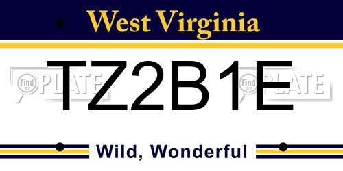 TZ2B1E West Virginia License Plate
