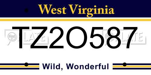 TZ2O587 West Virginia License Plate