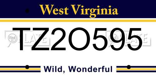 TZ2O595 West Virginia License Plate