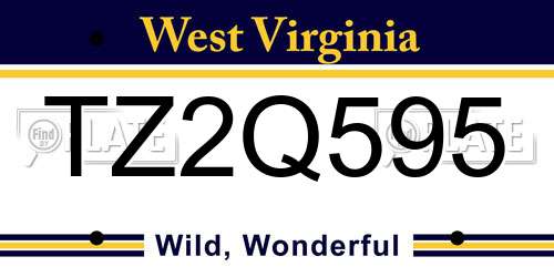 TZ2Q595 West Virginia License Plate