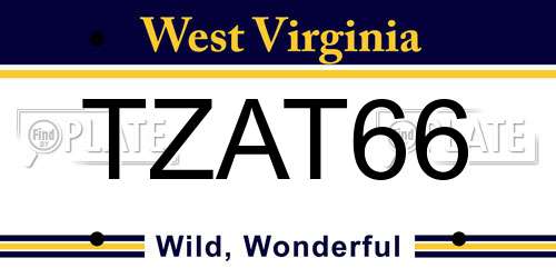 TZAT66 West Virginia License Plate