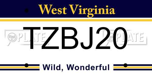 TZBJ20 West Virginia License Plate