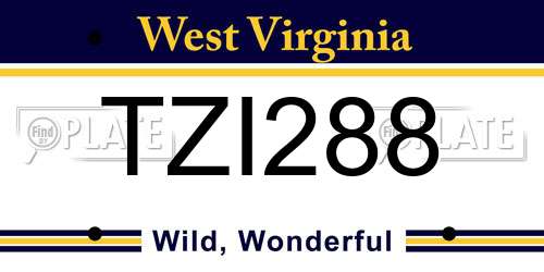 TZI288 West Virginia License Plate