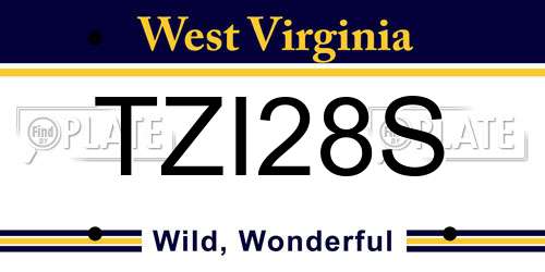 TZI28S West Virginia License Plate