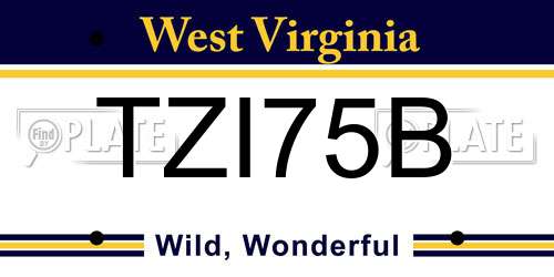 TZI75B West Virginia License Plate